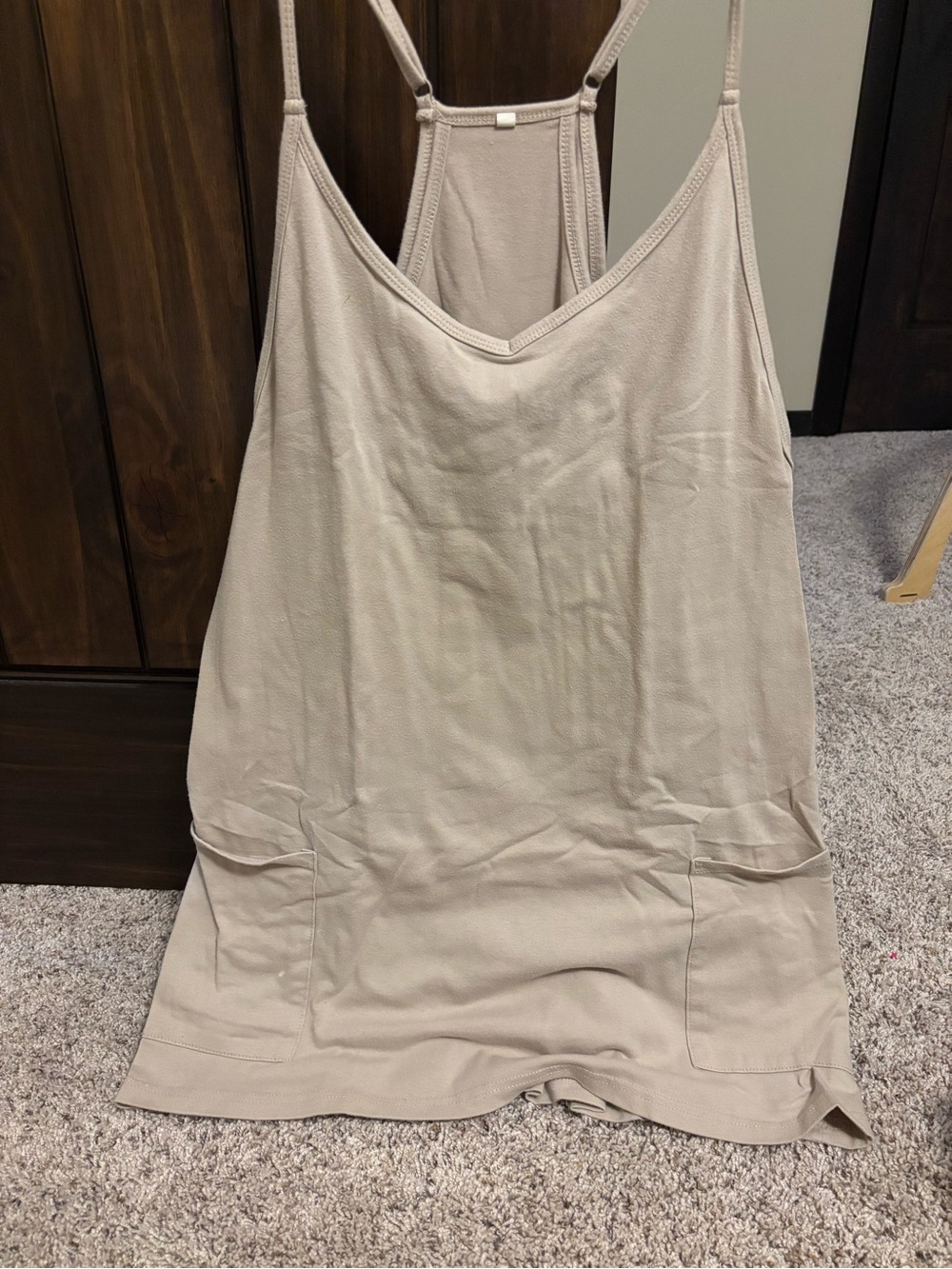 Amazon Light Beige Cami Romper with Pockets